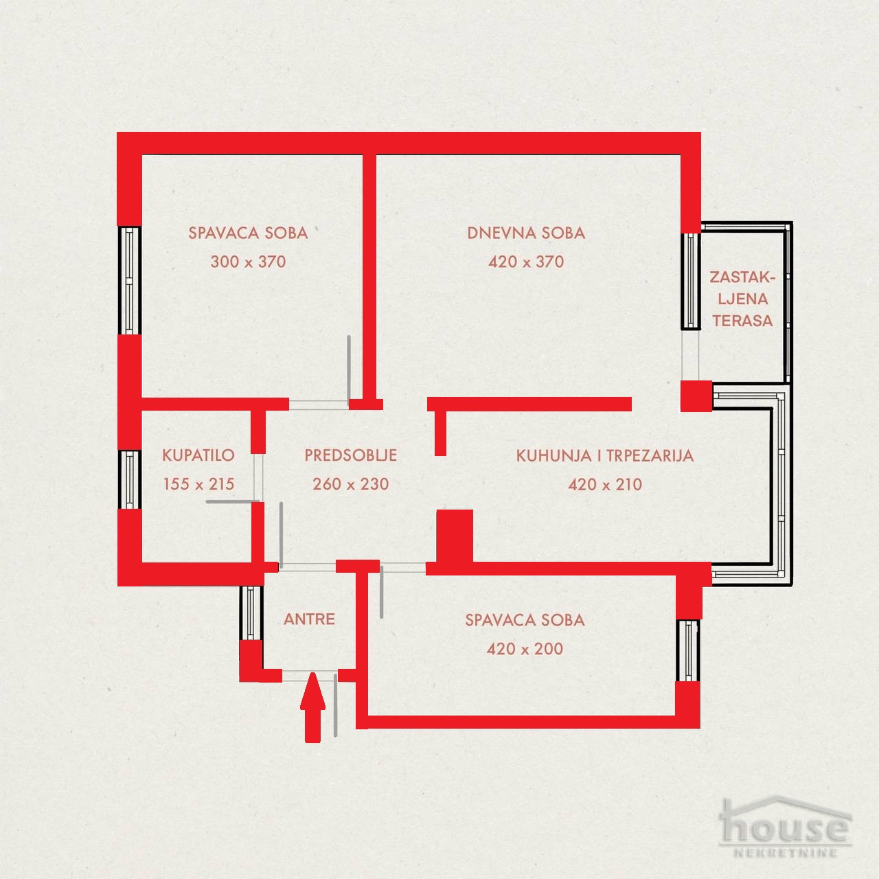 Stan,NOVI SAD,BULEVAR 56m2,154500€ , ID: 1060613 2