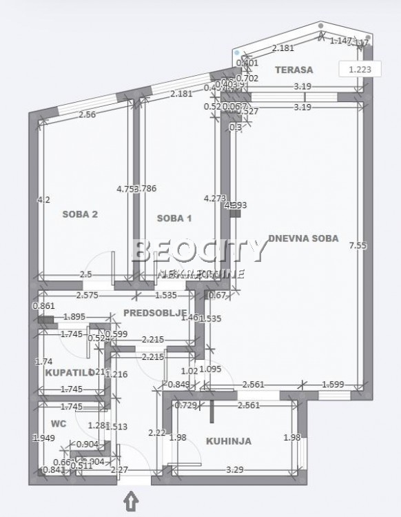 Trosoban stan, 79 m2, Dorćol, Venizelosova ID: 81042 18