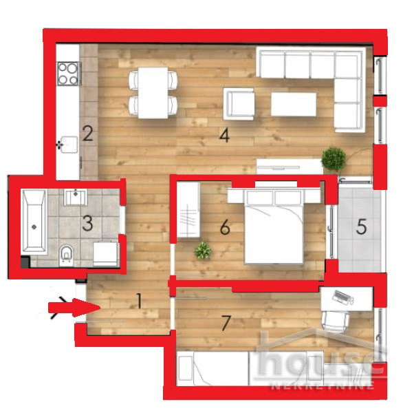 Stan,NOVI SAD,TELEP 61m2,150800€ , ID: 1057544 2