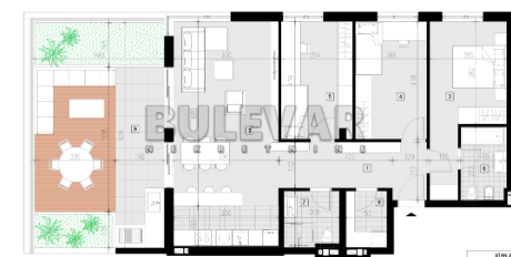 četvorosoban stan, 127.2 m2, Palilula, Rasadnik ID: p-08447 2