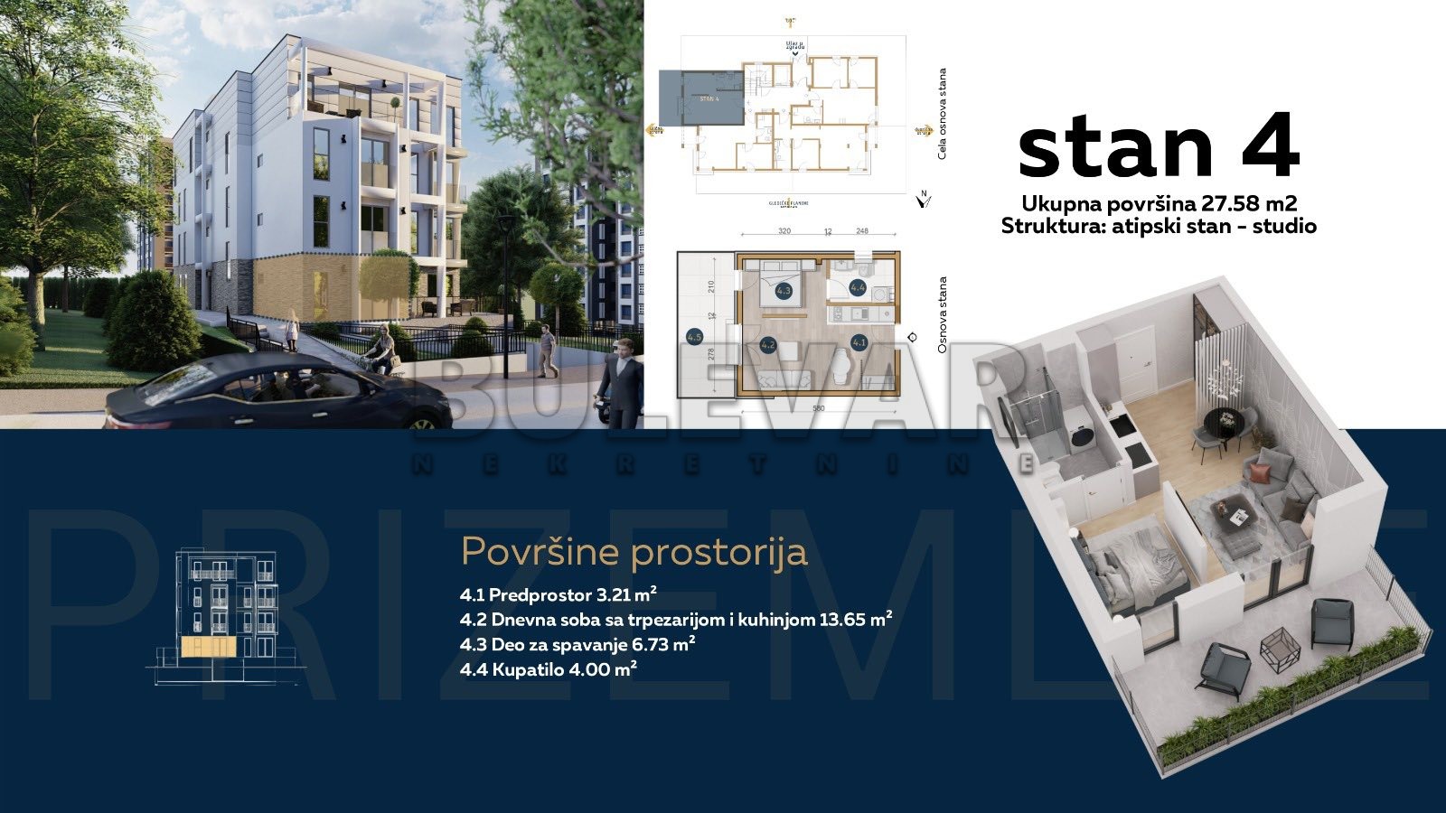 četvorosoban stan, 27.58 m2, Olimpijska ulica ID: p-08778 3