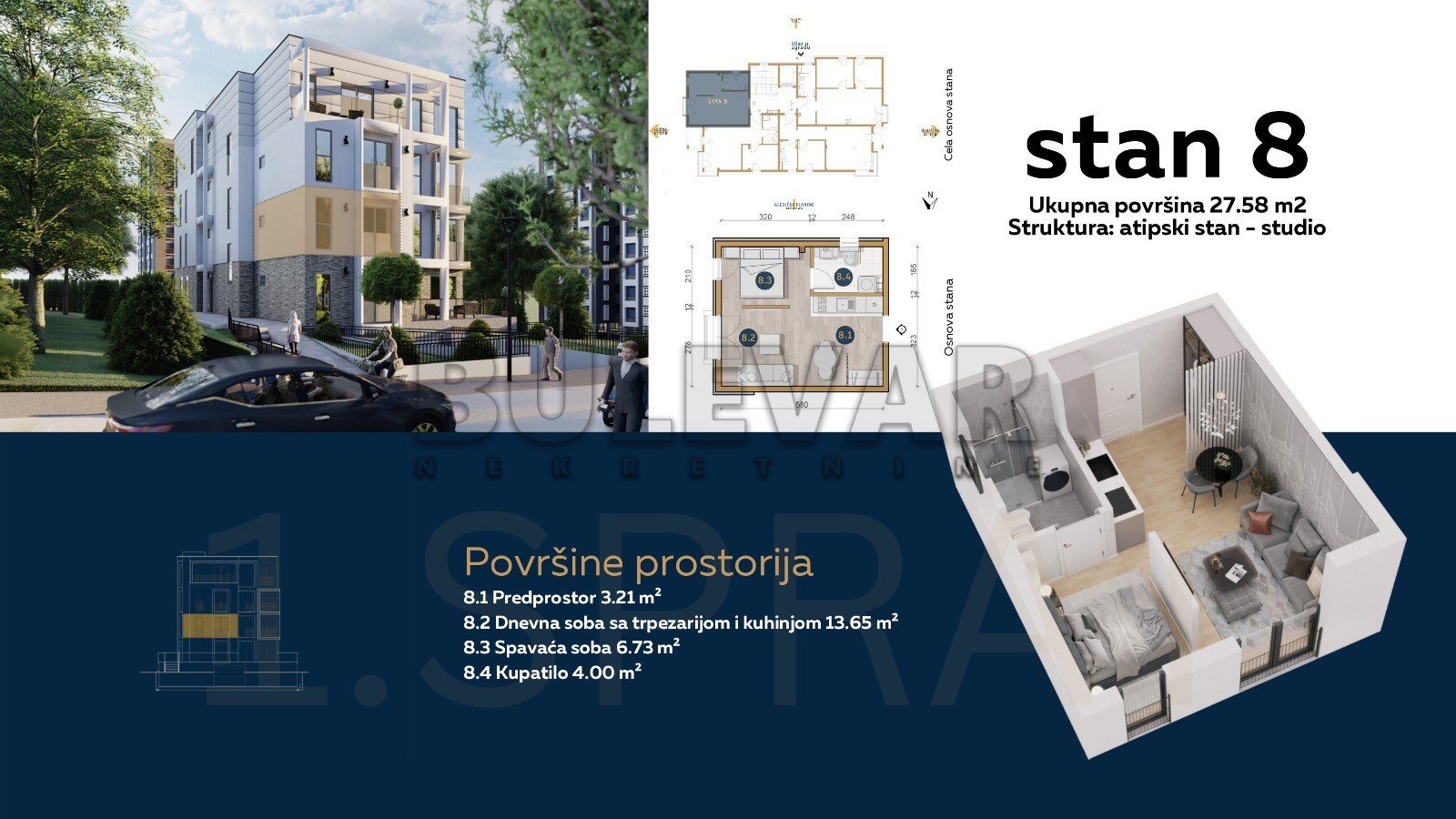 četvorosoban stan, 27.58 m2, Olimpijska ulica ID: p-08782 3