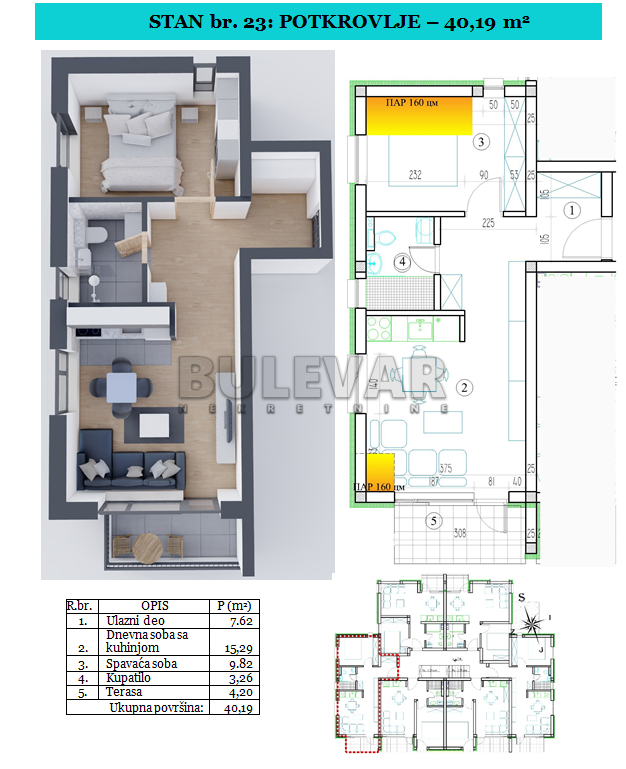 Jednosoban stan, 40.19 m2, Sokobanja ID: p-09532 2