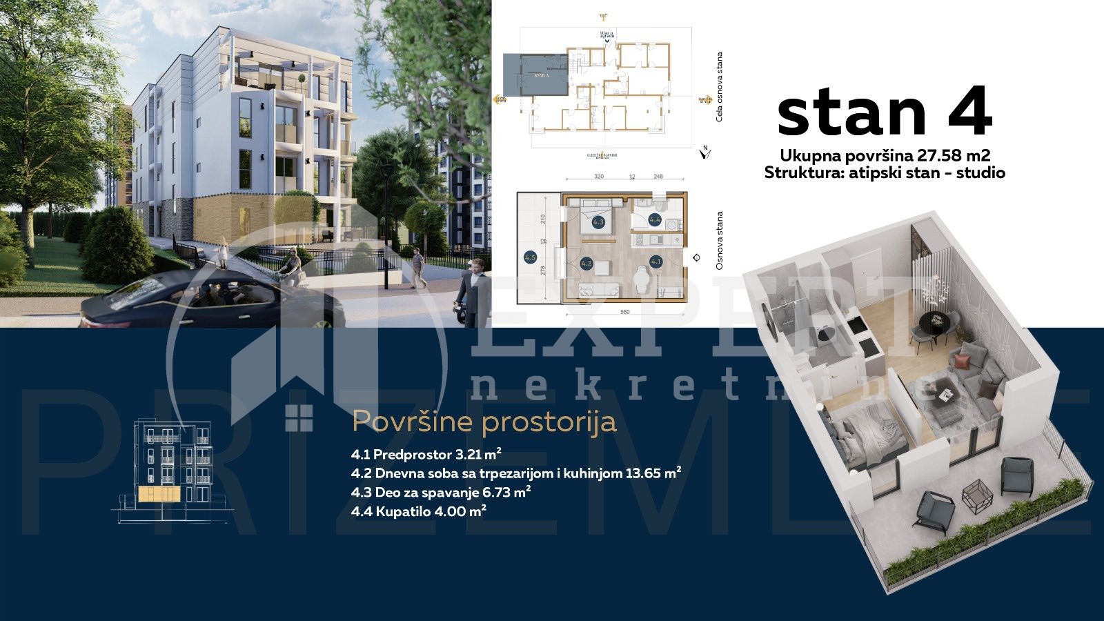 četvorosoban stan, 27.58 m2, Olimpijska ulica ID: p-08778 3