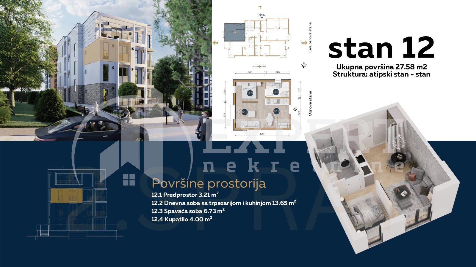 četvorosoban stan, 27.58 m2, Olimpijska ulica ID: p-08787 3