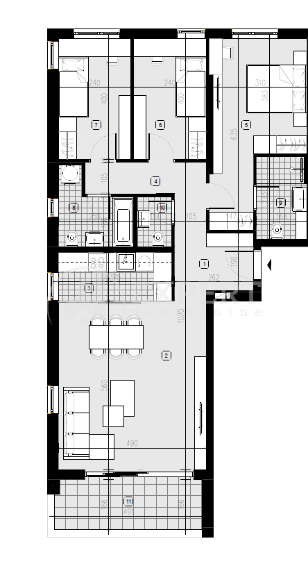 četvorosoban stan, 96.5 m2, Palilula, Rasadnik ID: p-08430 2