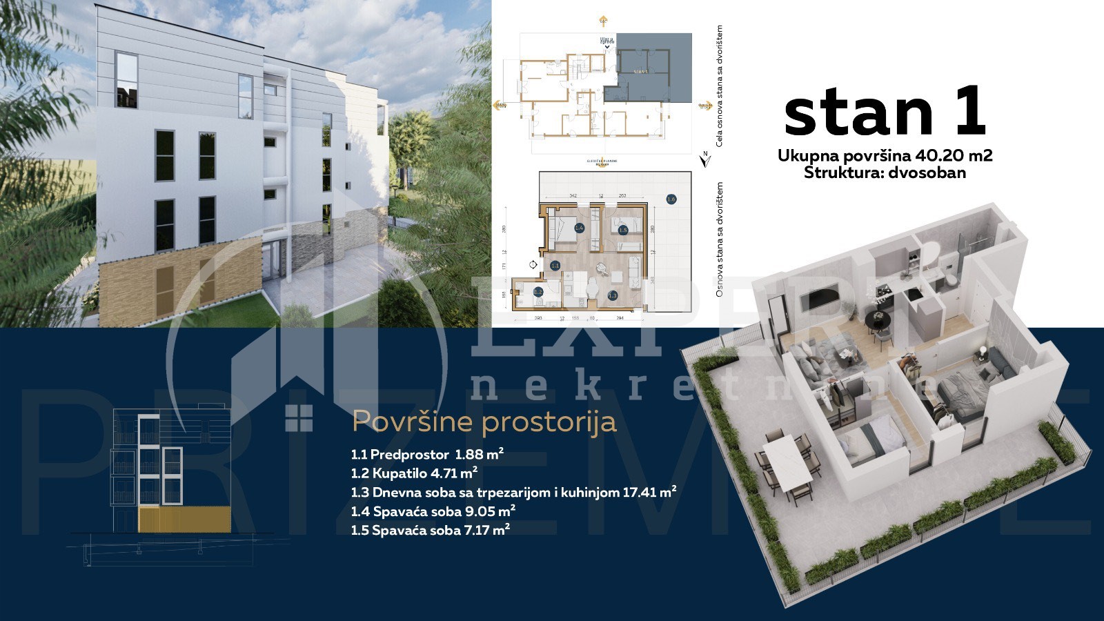 Dvosoban stan, 40.2 m2, Olimpijska ulica ID: p-08775 3