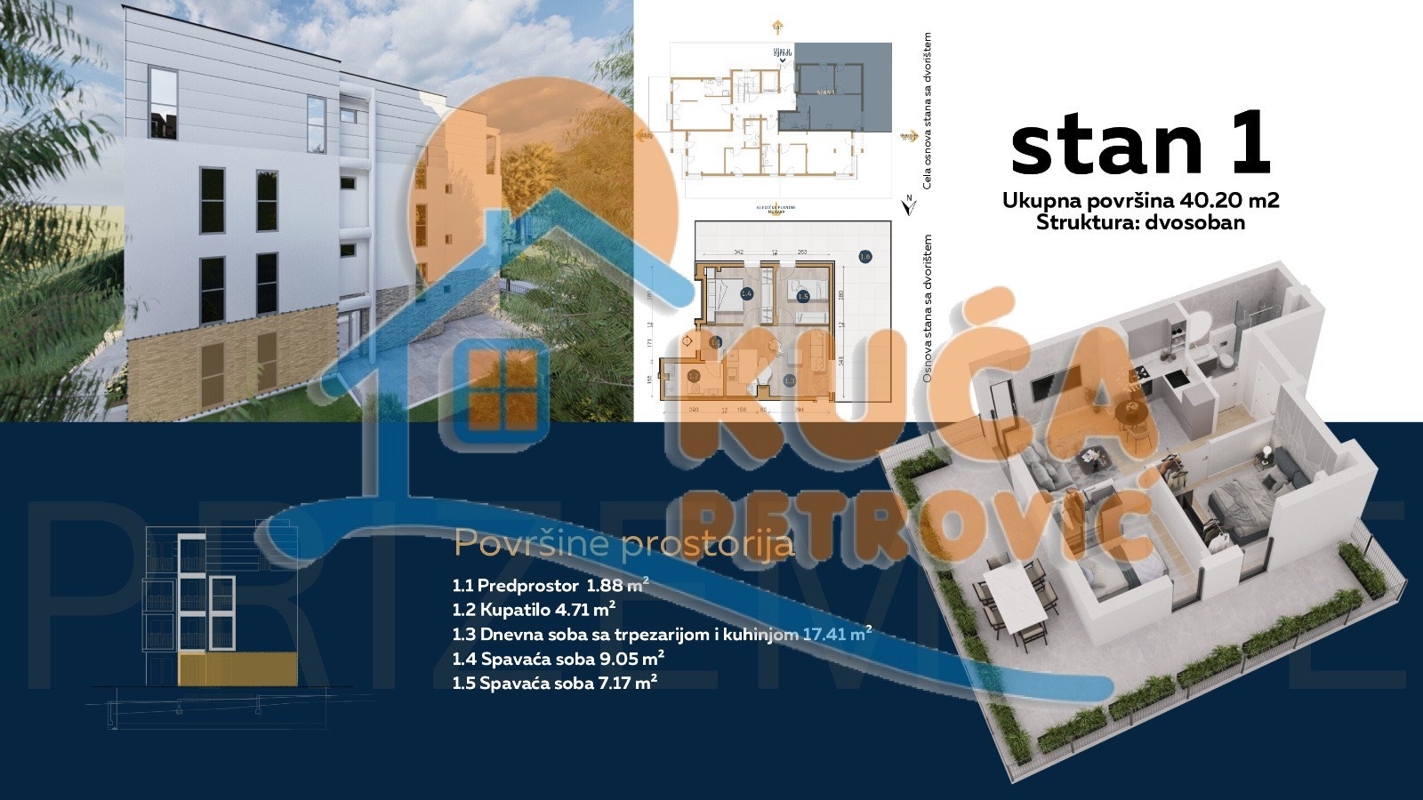 Dvosoban stan, 40.2 m2, Olimpijska ulica ID: p-08775 3