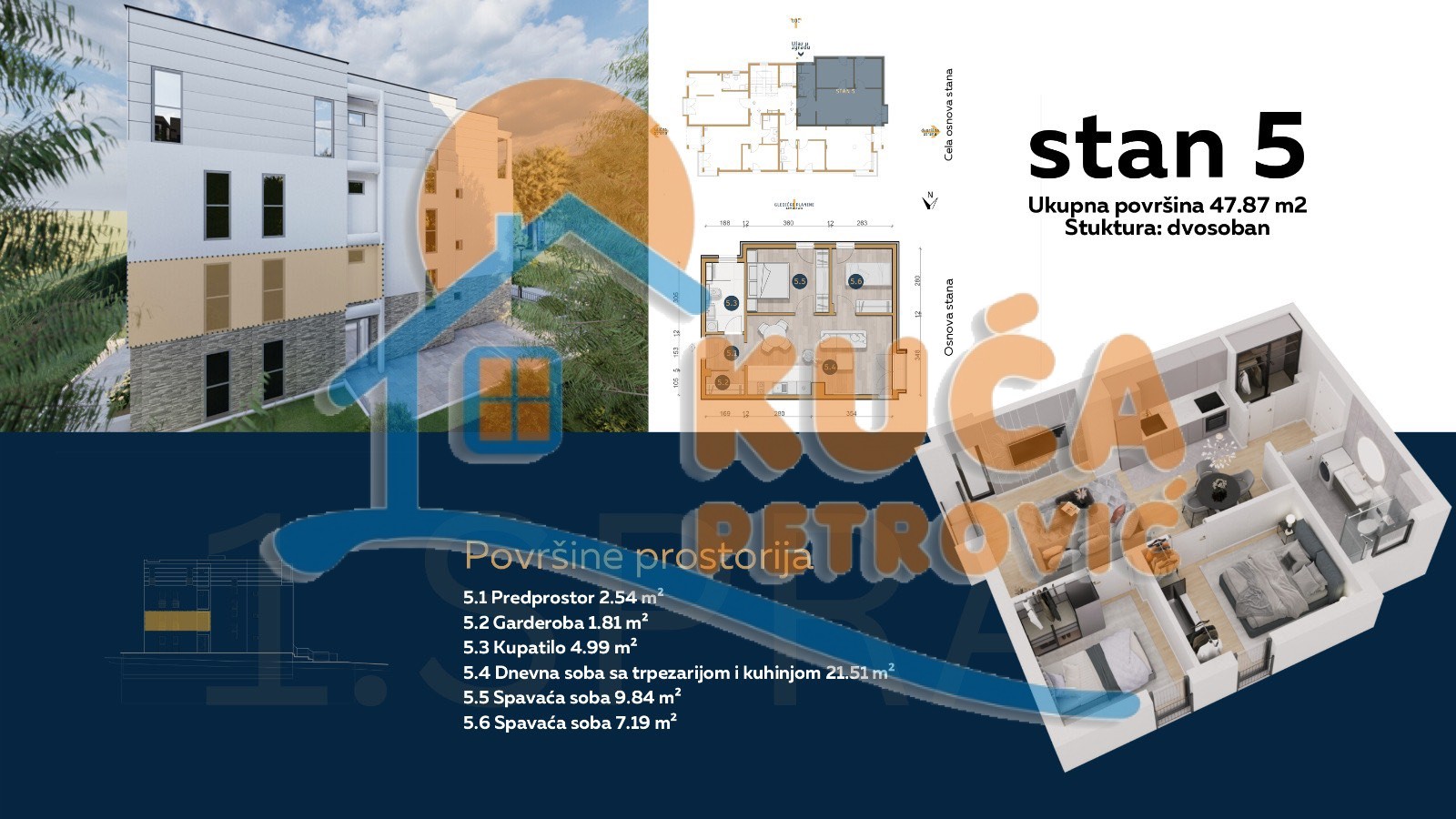 Dvosoban stan, 47.87 m2, Olimpijska ulica ID: p-08779 3