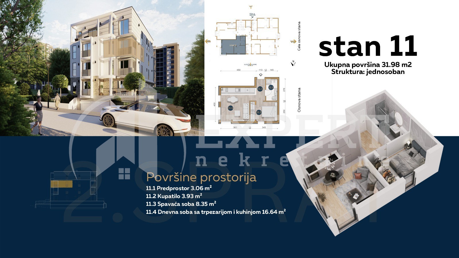 Jednosoban stan, 31.98 m2, Olimpijska ulica ID: p-08786 2