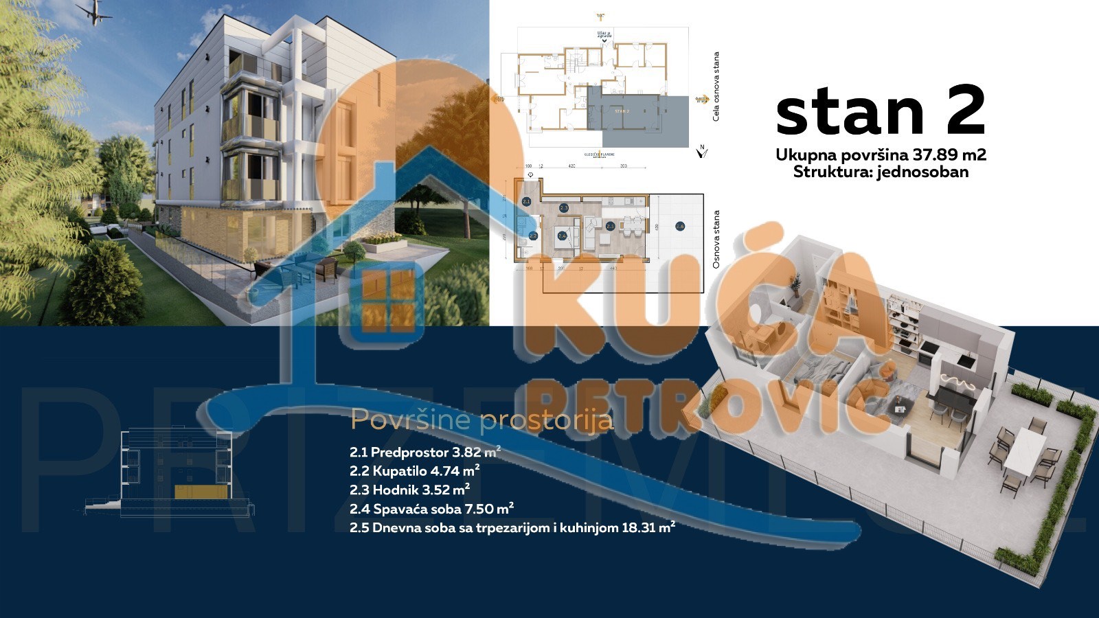 Jednosoban stan, 37.89 m2, Olimpijska ulica ID: p-08776 3