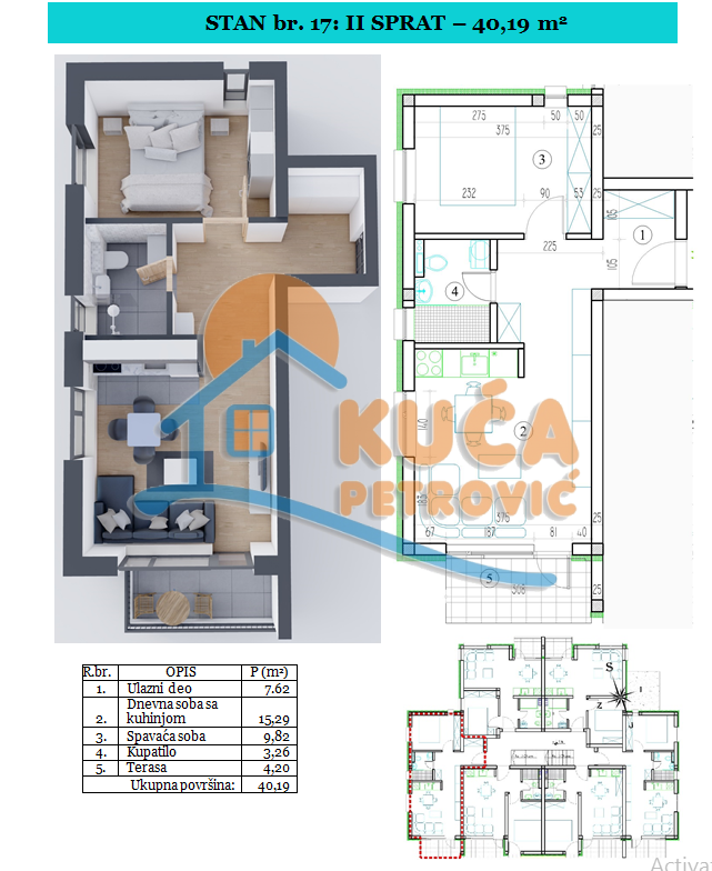 Jednosoban stan, 40.19 m2, Sokobanja ID: p-09532 4