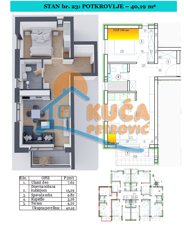 Jednosoban stan, 40.19 m2, Sokobanja ID: p-09532 2