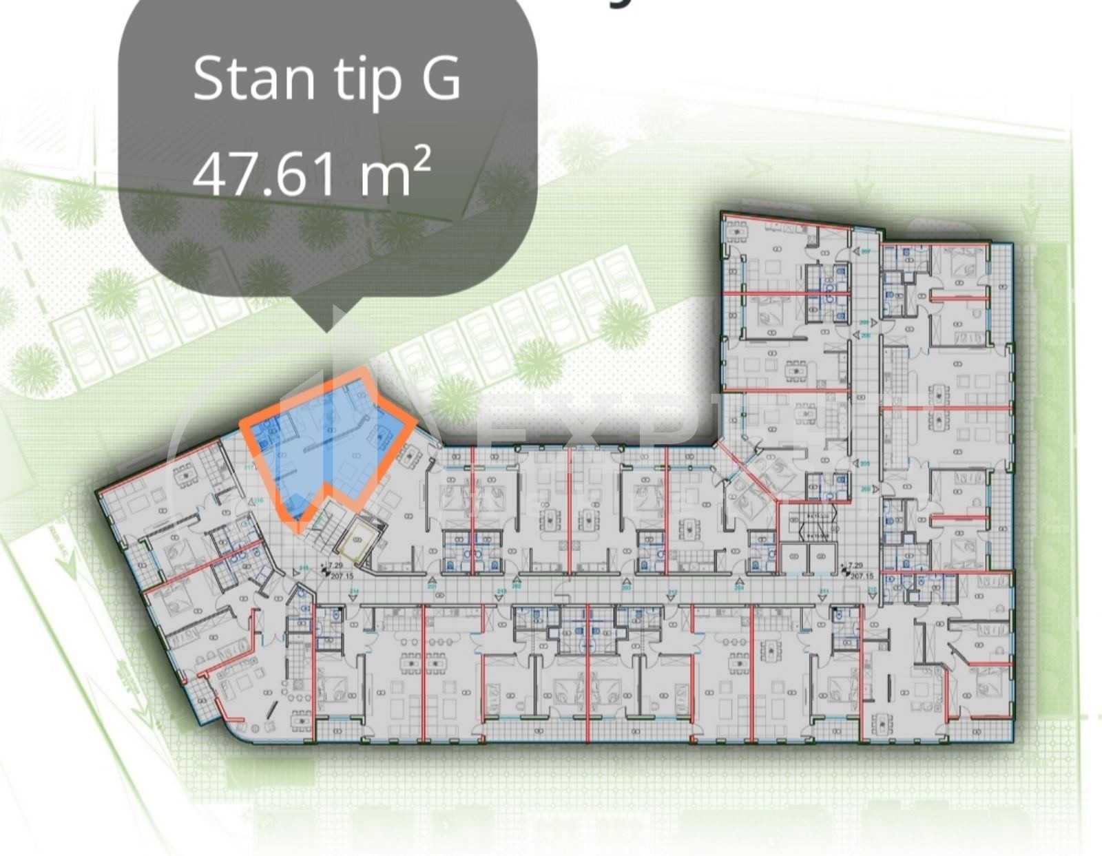 Jednosoban stan, 47.61 m2, Bulevar Nemanjića, Bulevar Nemanjića ID: p-010668 3