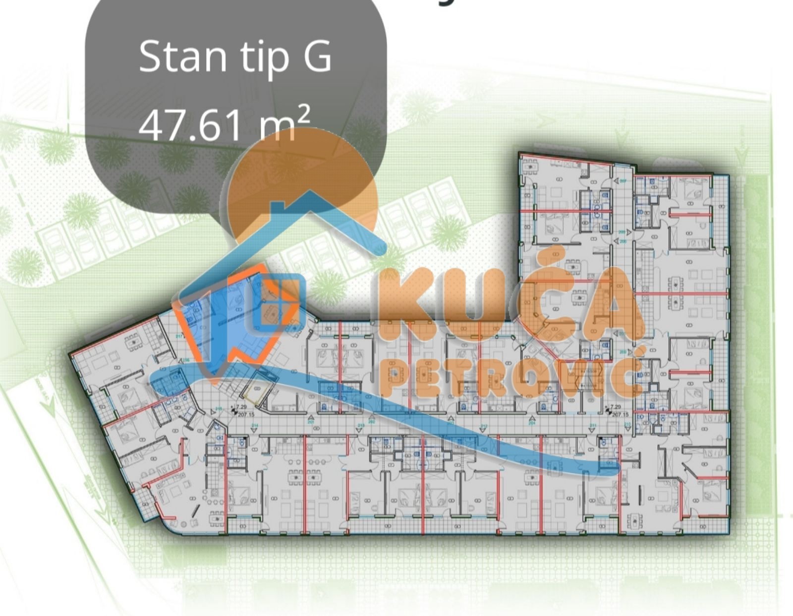 Jednosoban stan, 47.61 m2, Bulevar Nemanjića, Bulevar Nemanjića ID: p-010668 3