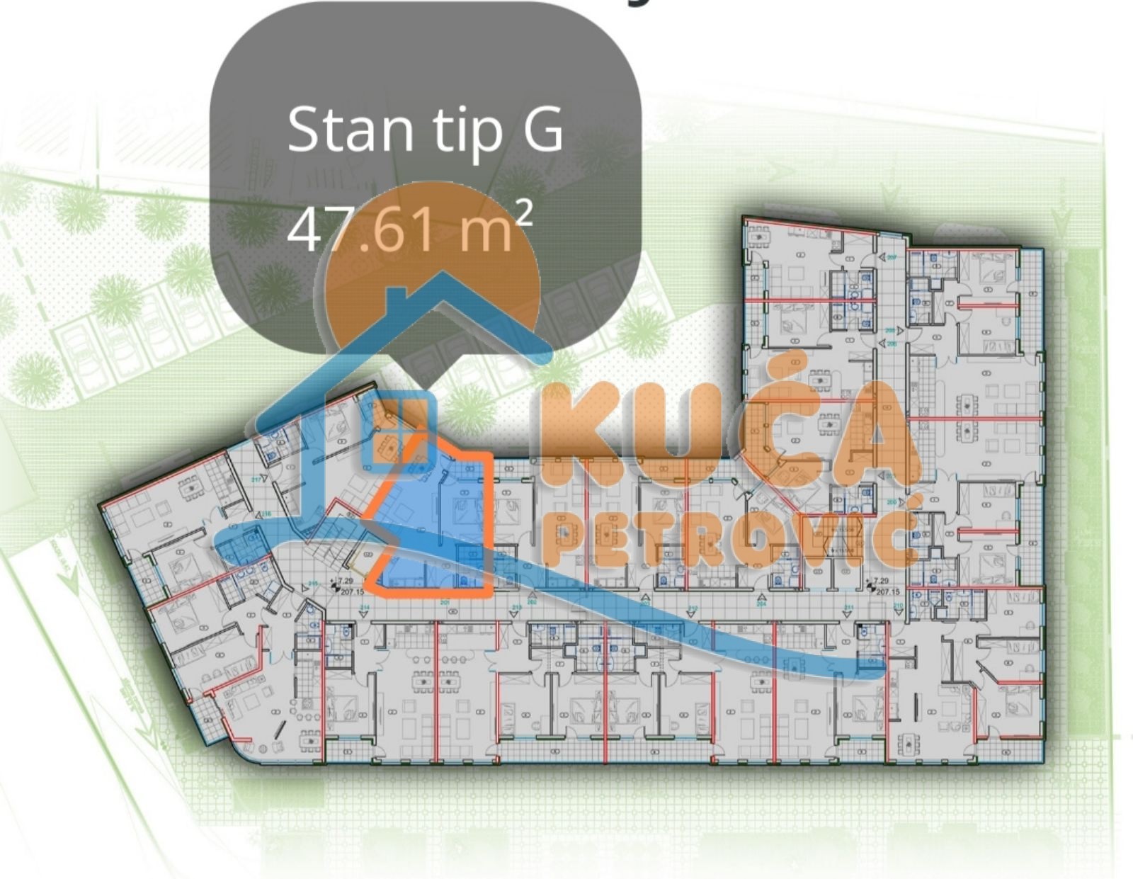 Jednosoban stan, 47.61 m2, Bulevar Nemanjića, Bulevar Nemanjića ID: p-010668 4