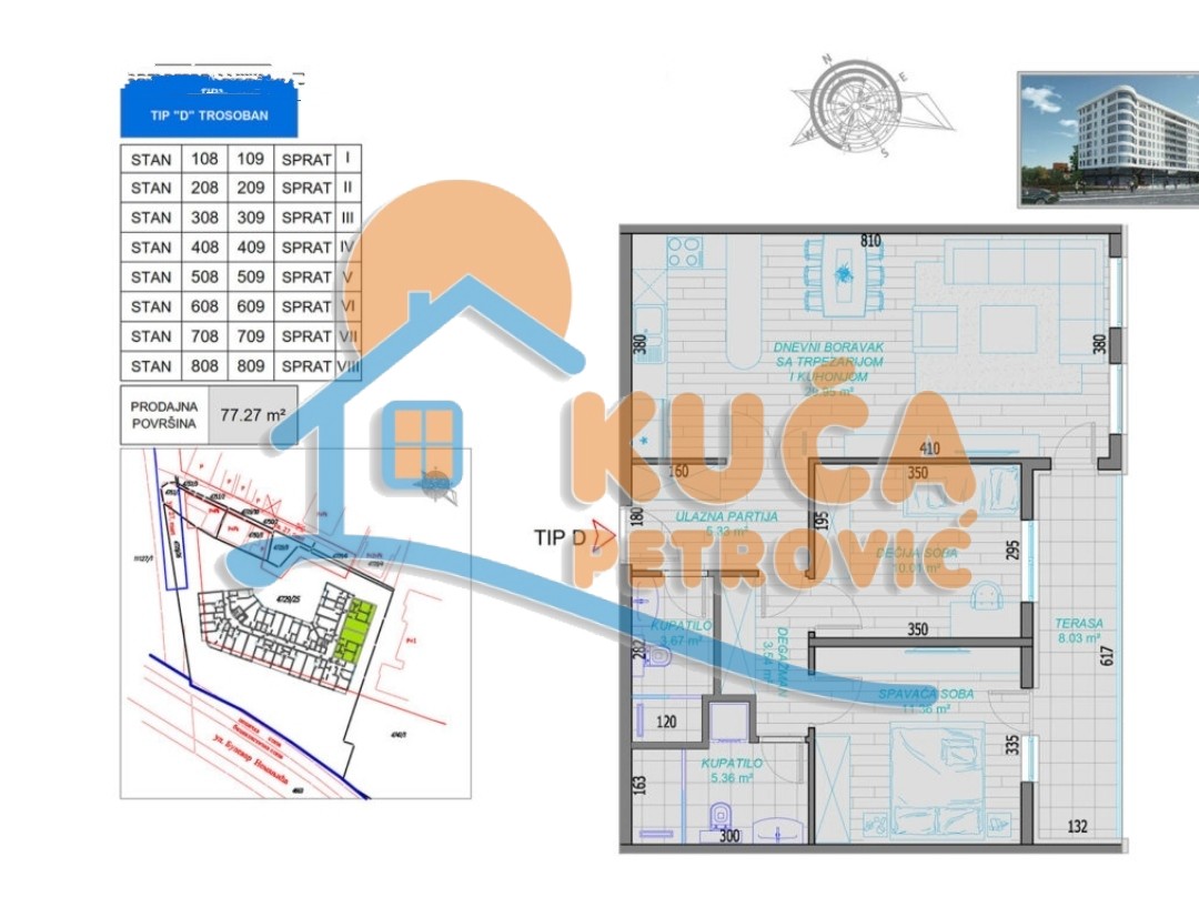 Trosoban stan, 77.27 m2, Bulevar Nemanjića, Bulevar Nemanjića ID: p-010664 2