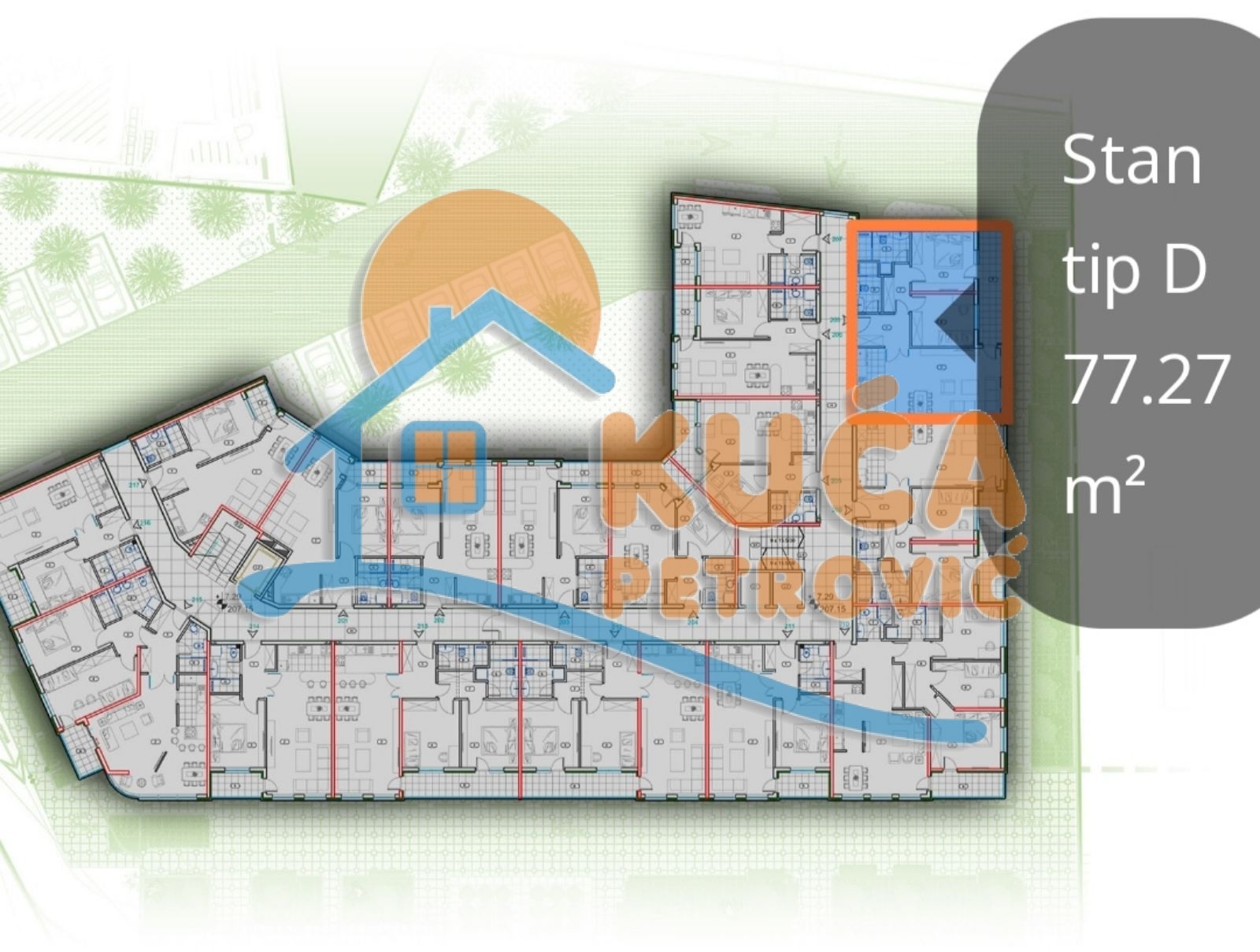 Trosoban stan, 77.27 m2, Bulevar Nemanjića, Bulevar Nemanjića ID: p-010664 3