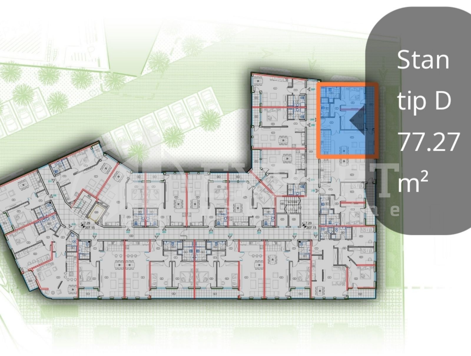 Trosoban stan, 77.27 m2, Bulevar Nemanjića, Bulevar Nemanjića ID: p-010664 3