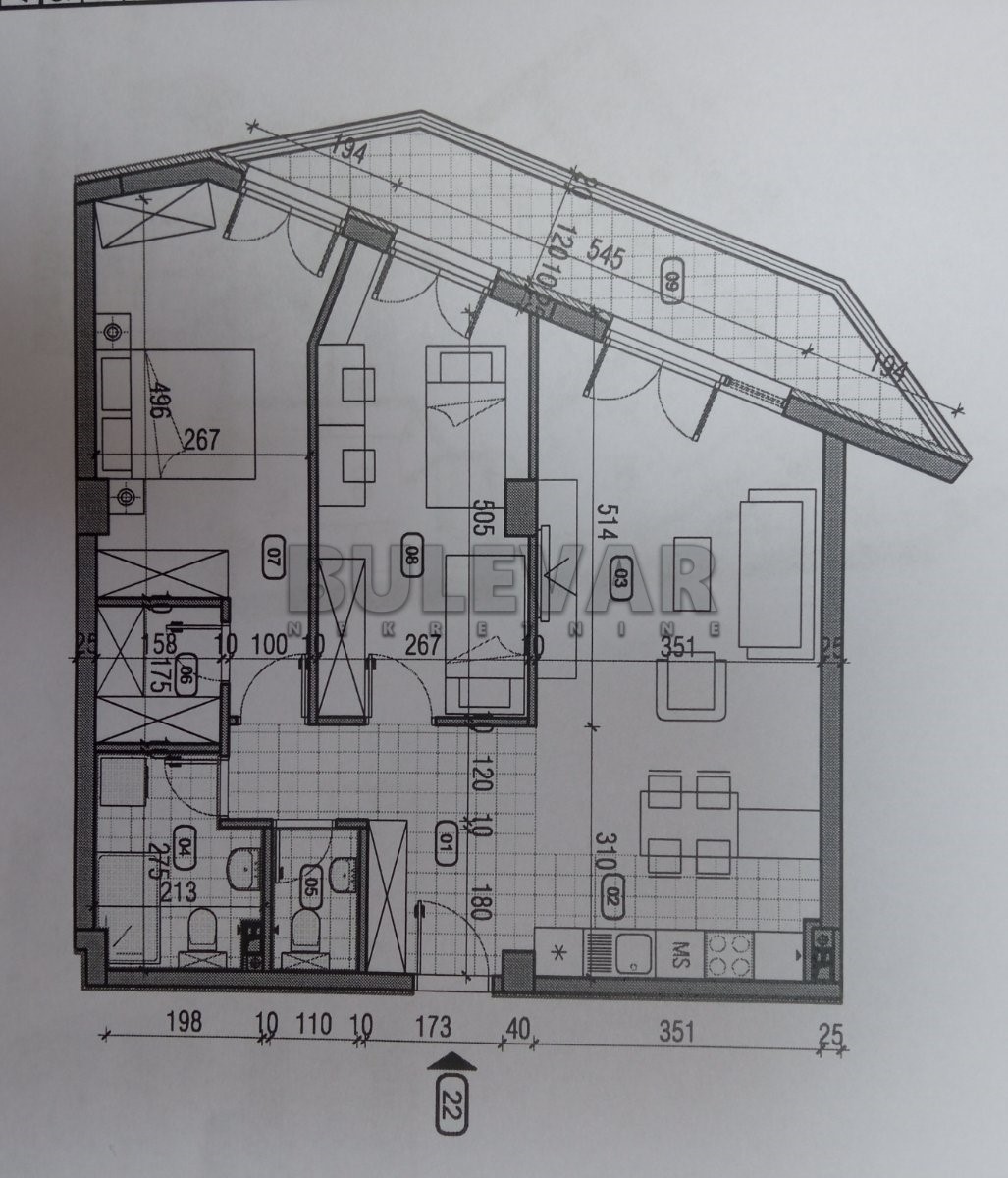 Trosoban stan, 82.57 m2, Centar, Zmaj Jovina ID: p-011447 2