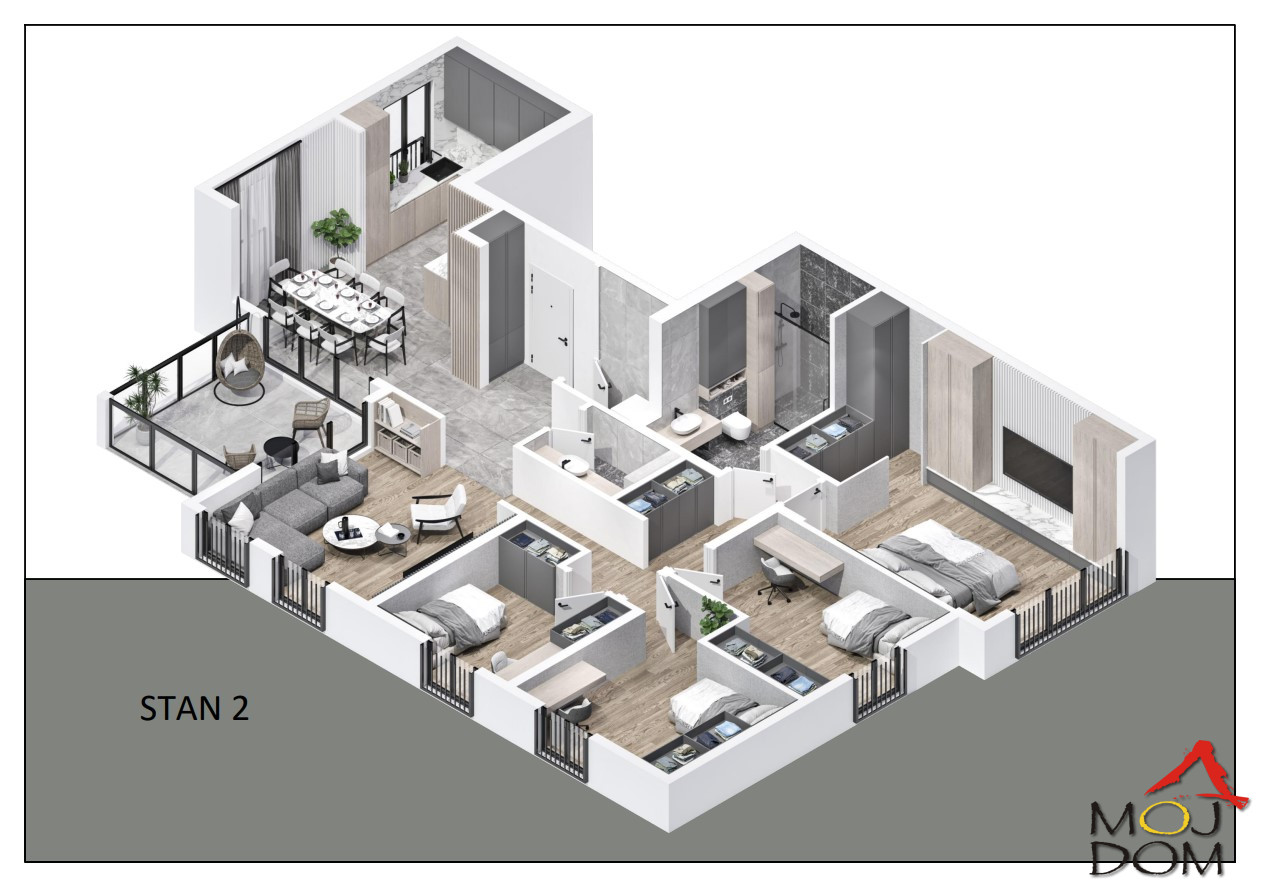 Stan,NOVI SAD,SOMBORSKI BULEVAR,kv: 135, € 319300, ID: 1028152 2
