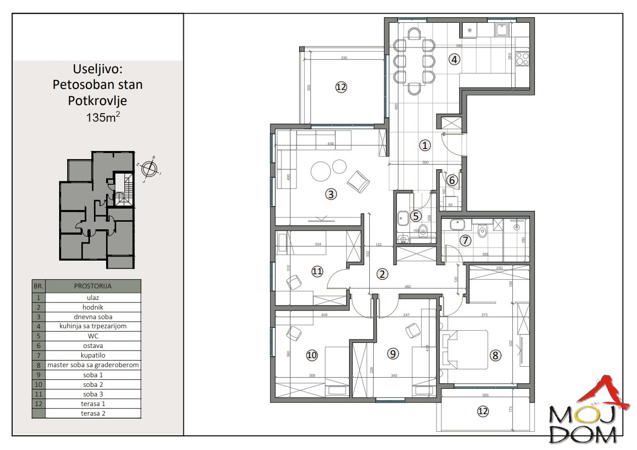 Stan,NOVI SAD,SOMBORSKI BULEVAR,kv: 135, € 391400, ID: 1028153 2