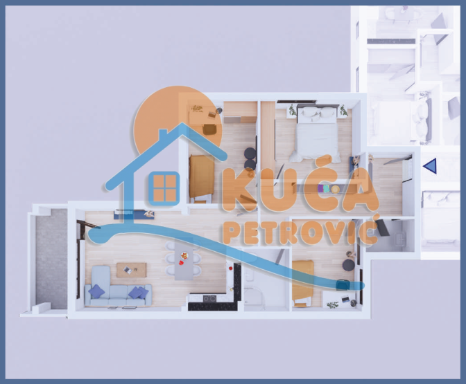 Trosoban stan, 89.33 m2, Centar, Svetosavska ID: p-011649 3