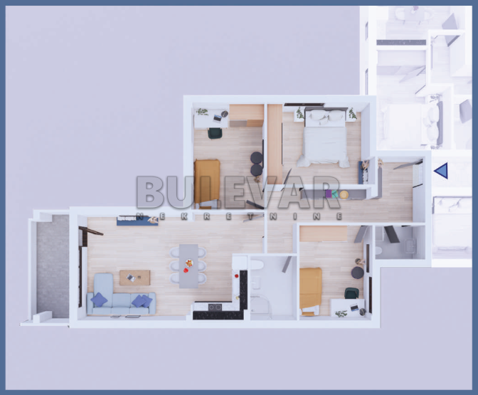 Trosoban stan, 89.33 m2, Centar, Svetosavska ID: p-011649 3