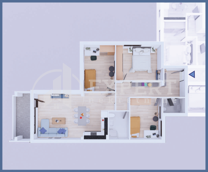 Trosoban stan, 89.33 m2, Centar, Svetosavska ID: p-011649 3