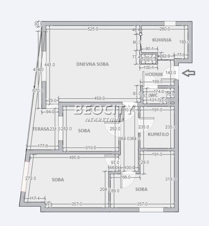 Trosoban stan, 71 m2, Lekino brdo ID: 110197 4