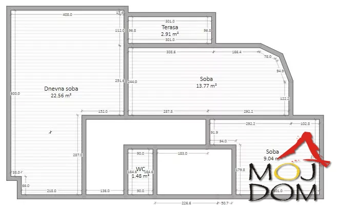 Stan,NOVI SAD,SOMBORSKI BULEVAR,kv: 63, € 194500, ID: 1027200 21