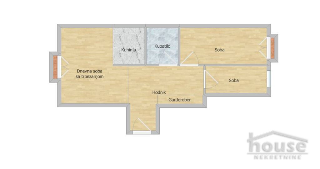 Stan,NOVI SAD,GRBAVICA 52m2,128750€ , ID: 1061887 2