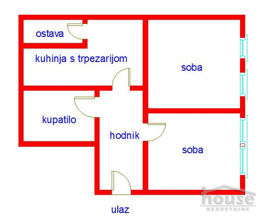 Stan,NOVI SAD,CENTAR 61m2,154500€ , ID: 1061938 2