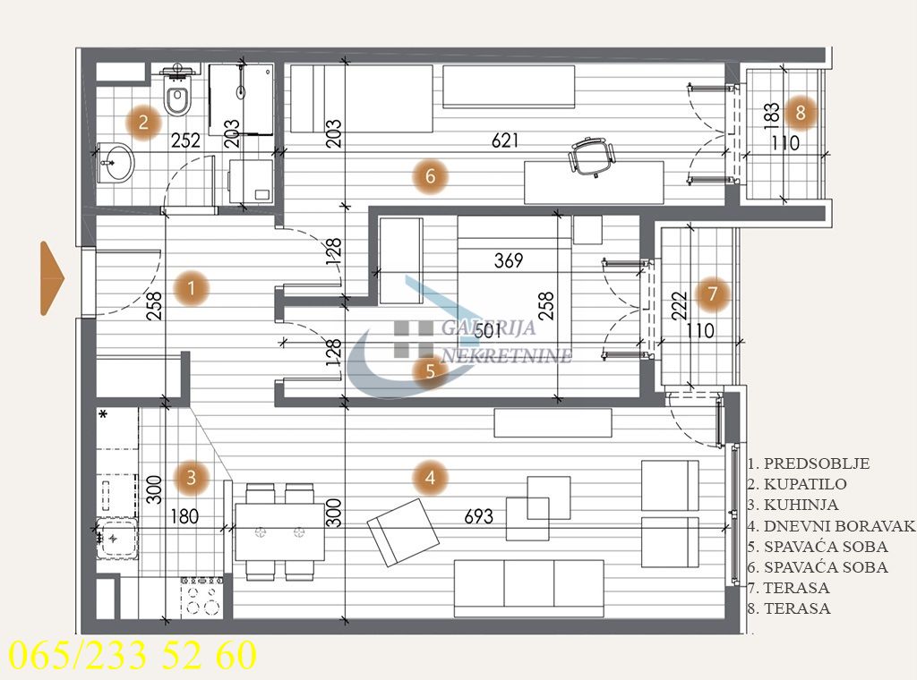 Zvezdara  Kluz   Bulevar kralja Aleksandra 67m2 3