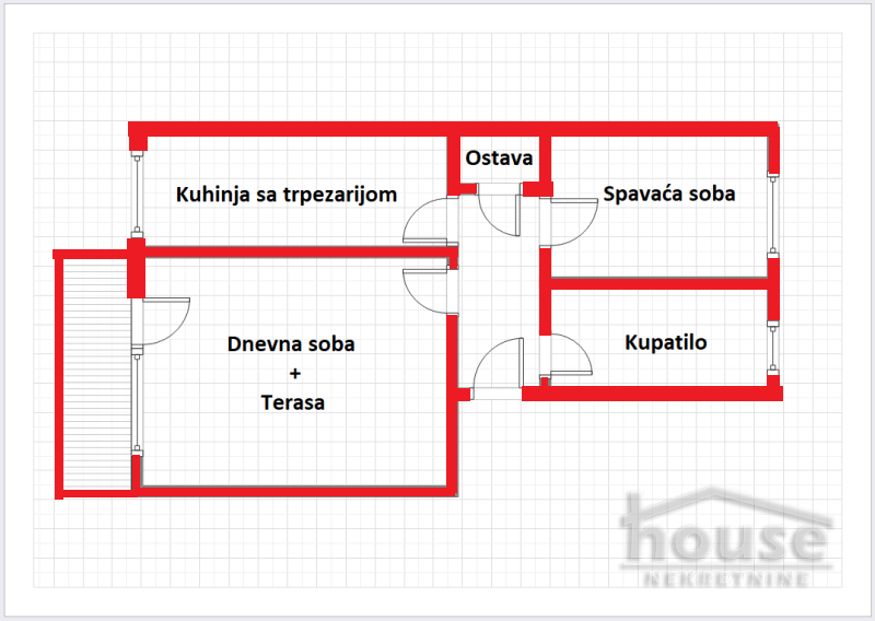 Stan,NOVI SAD,PODBARA 48m2,123600€ , ID: 1061732 2