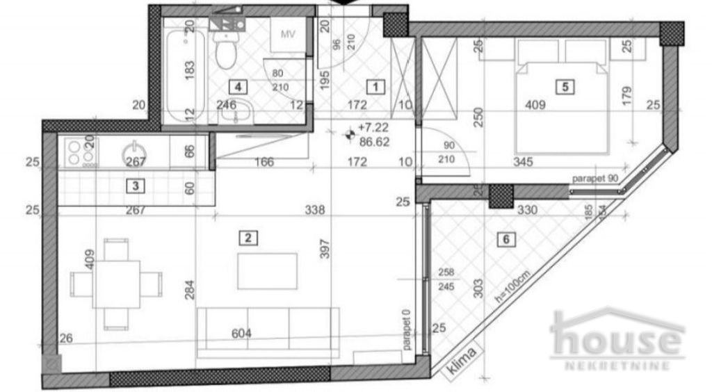 Stan,NOVI SAD,BULEVAR PATRIJARHA PAVLA 44m2,121540€ , ID: 1061866 14