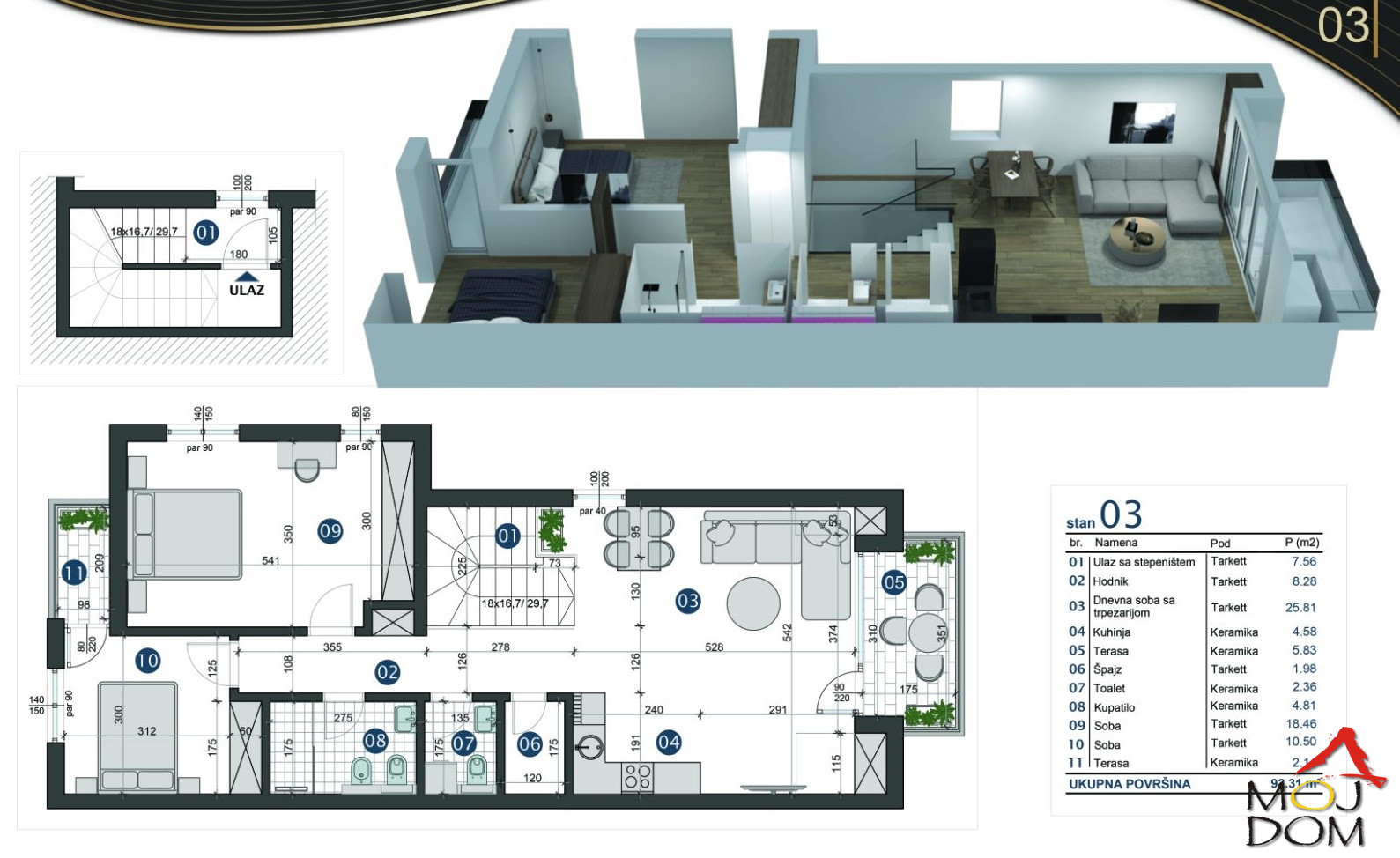 Stan,PETROVARADIN,MIŠELUK,kv: 92, € 180550, ID: 1029059 23