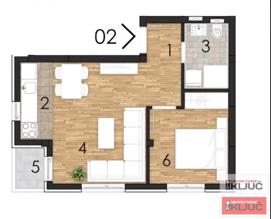 ADICE, 37m2, Jednoiposoban sa pdv 2
