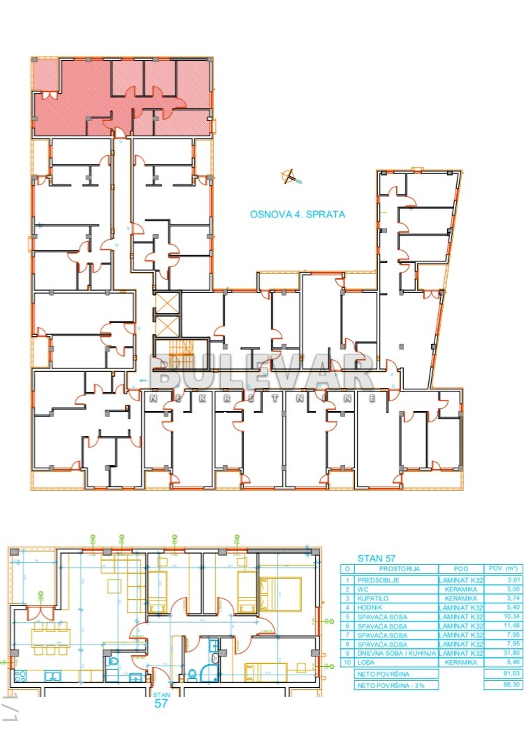 četvorosoban stan, 91.03 m2, Palilula, Mokranjčeva ID: p-012625 7