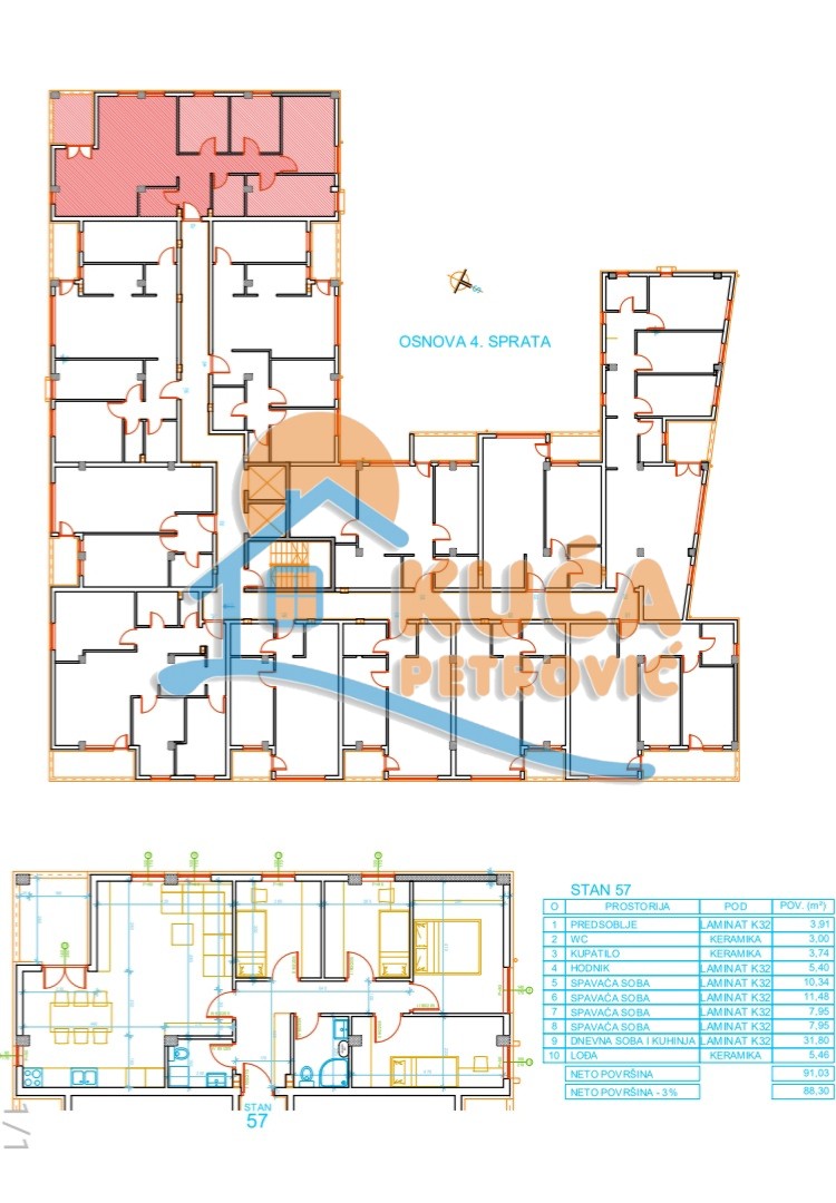 četvorosoban stan, 91.03 m2, Palilula, Mokranjčeva ID: p-012625 7