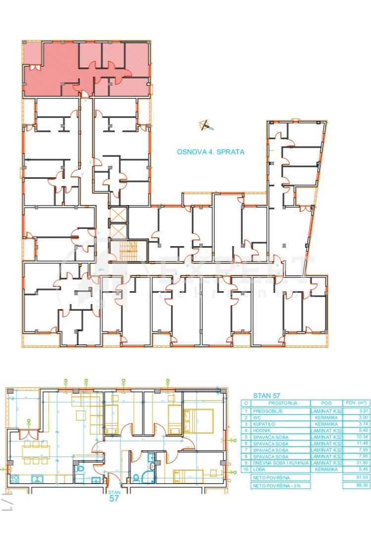 četvorosoban stan, 91.03 m2, Palilula, Mokranjčeva ID: p-012625 7
