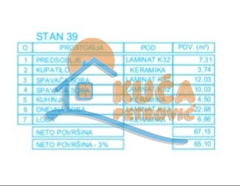 Dvosoban stan, 67.15 m2, Palilula, Mokranjčeva ID: p-012627 9