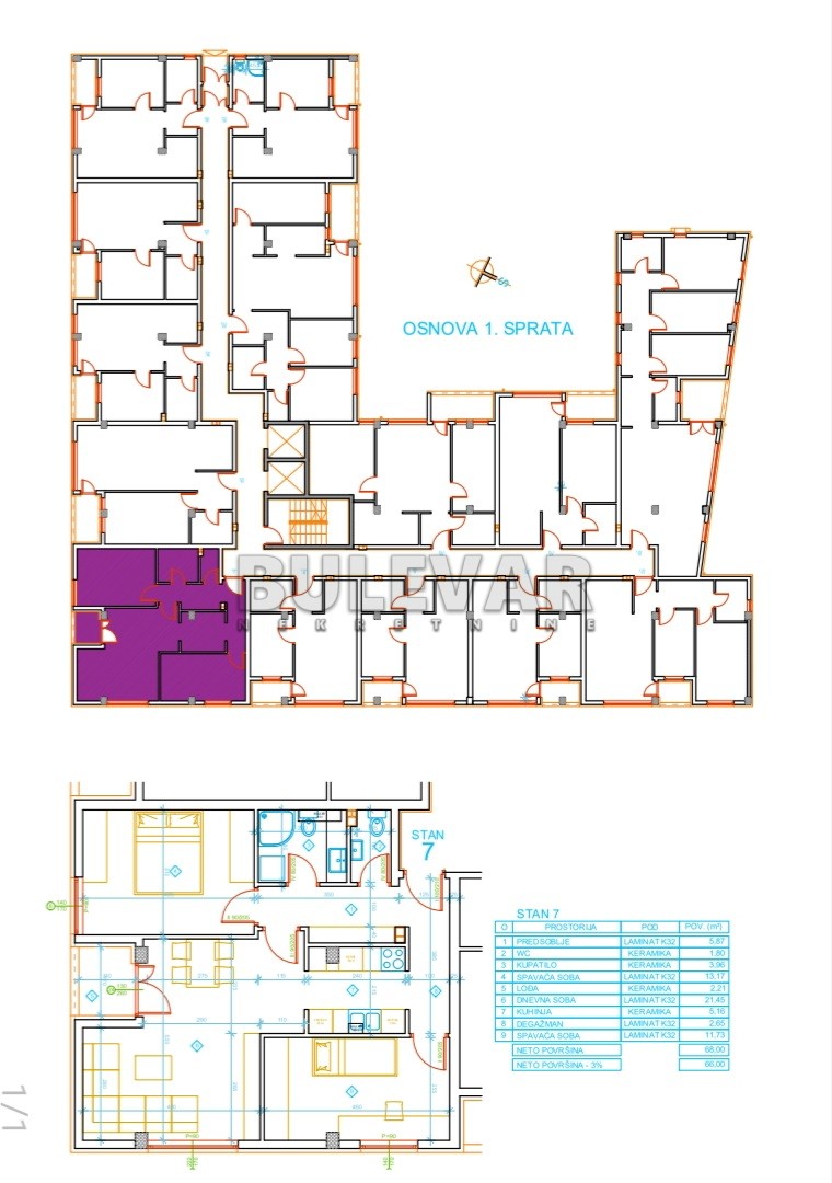 Dvosoban stan, 68 m2, Palilula, Mokranjčeva ID: p-012616 7