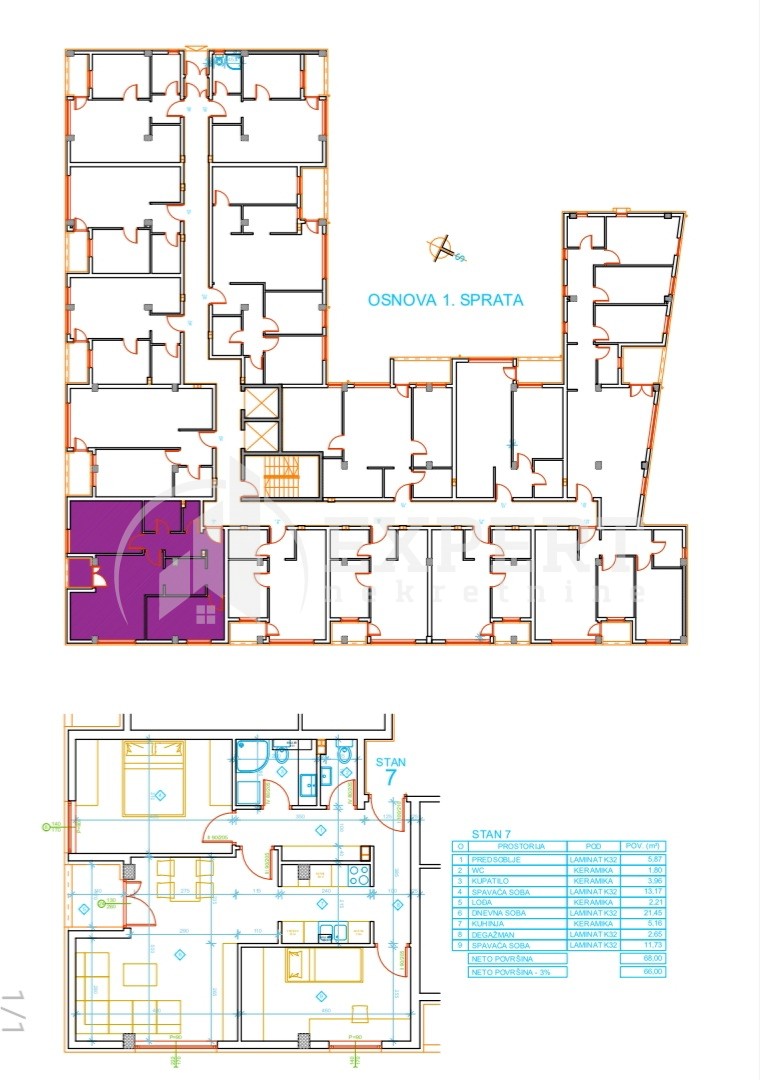 Dvosoban stan, 68 m2, Palilula, Mokranjčeva ID: p-012616 7