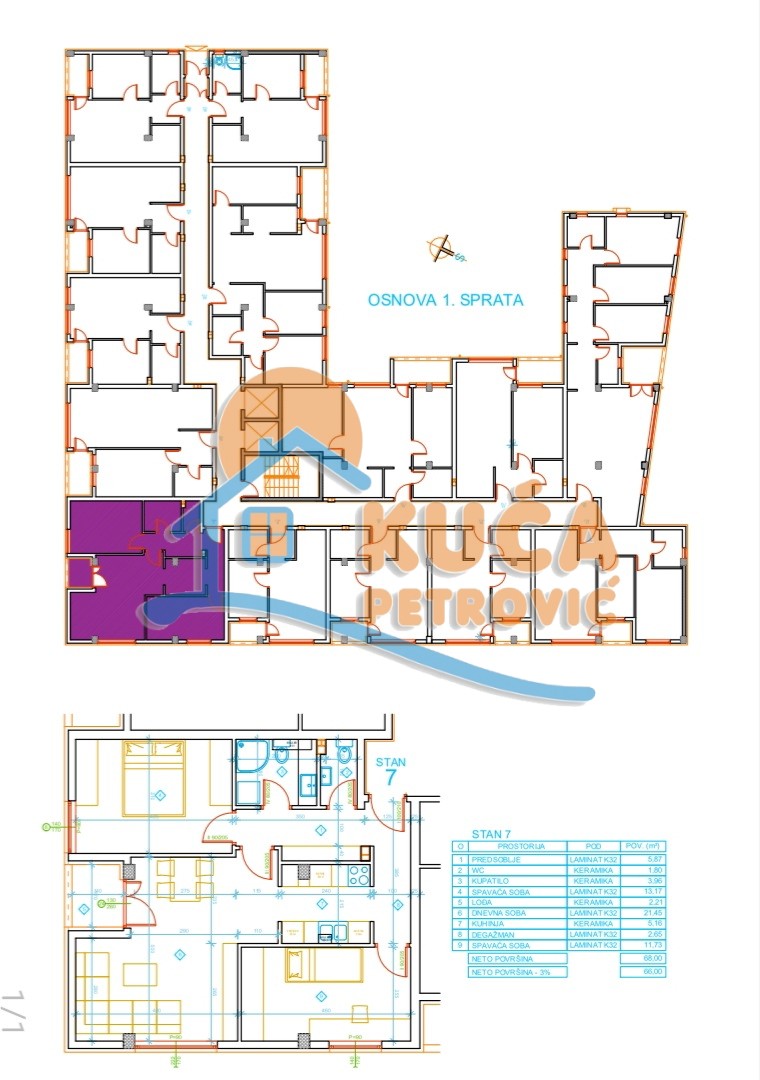 Dvosoban stan, 68 m2, Palilula, Mokranjčeva ID: p-012616 7