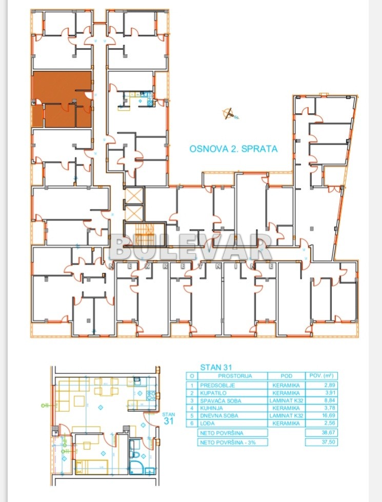 Jednosoban stan, 38.67 m2, Palilula, Mokranjčeva ID: p-012619 7