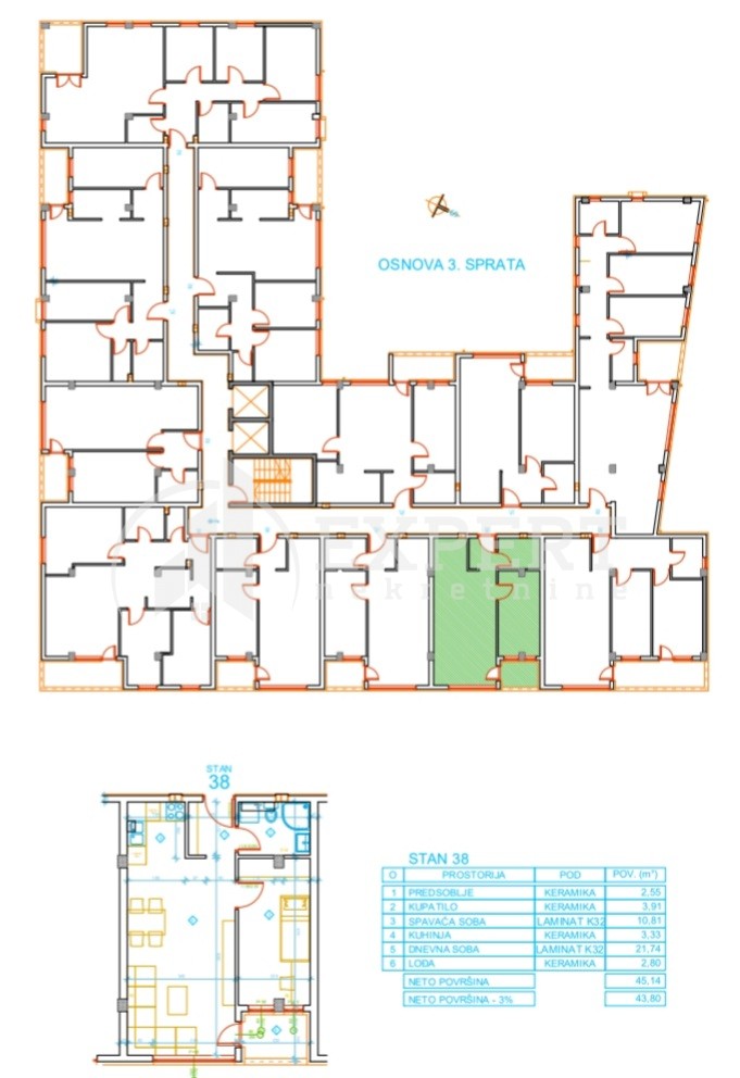 Jednosoban stan, 45.14 m2, Palilula, Mokranjčeva ID: p-012622 7