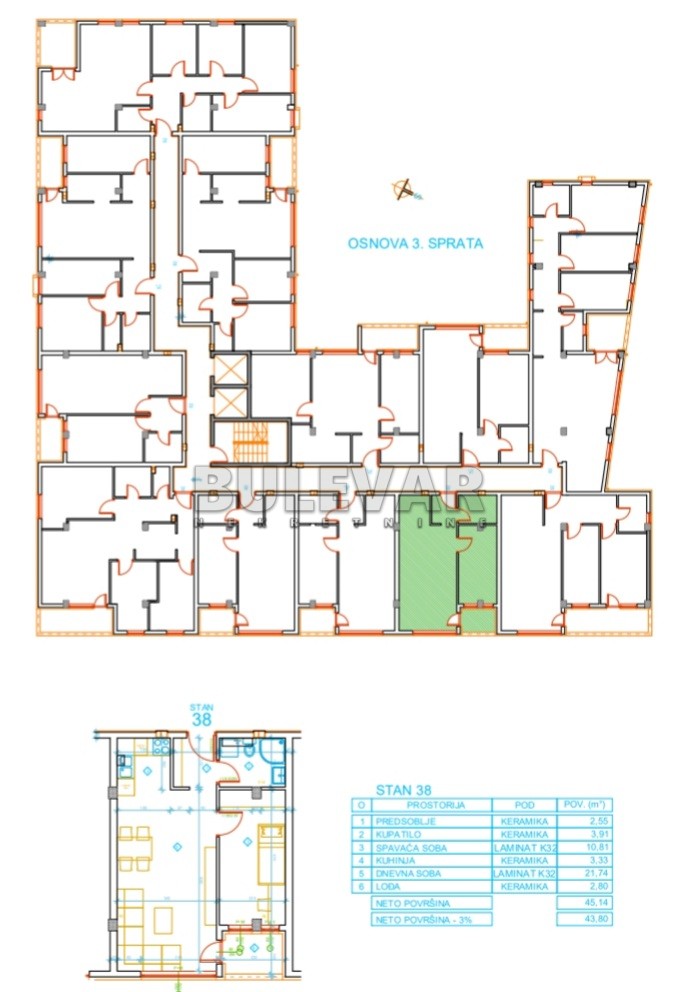 Jednosoban stan, 45.14 m2, Palilula, Mokranjčeva ID: p-012622 7