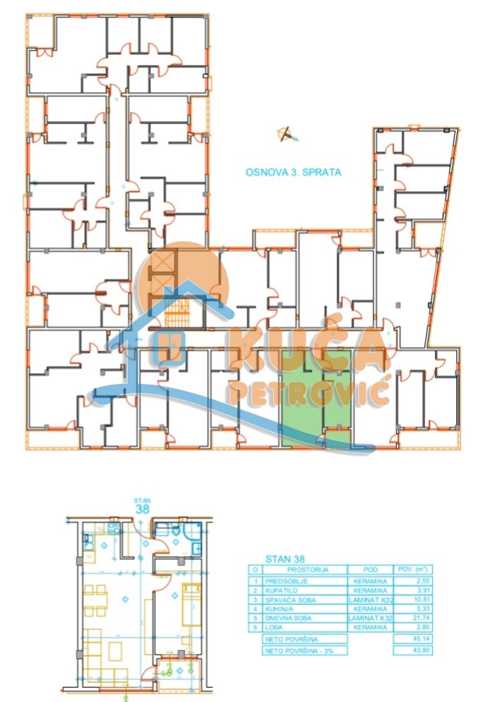 Jednosoban stan, 45.14 m2, Palilula, Mokranjčeva ID: p-012622 7