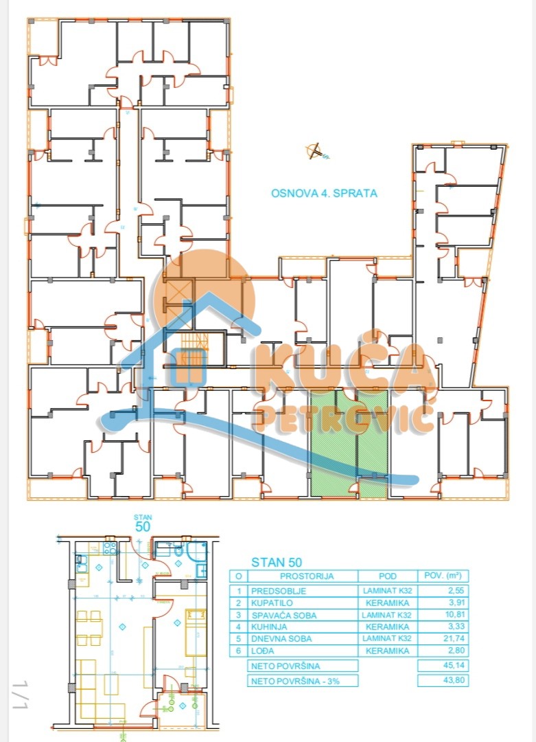 Jednosoban stan, 45.14 m2, Palilula, Mokranjčeva ID: p-012624 7